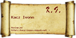 Kacz Ivonn névjegykártya